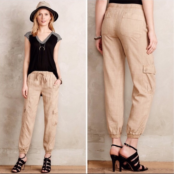 cloth & stone Pants - CLOTH & STONE Anthro natural tan "Safari" joggers